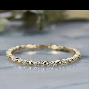 Exquisite Promise Ring 18k Gold Plated Paved Micro Zirconia